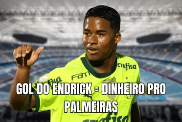 No contrato, o Palmeiras segue recebendo mais dinheiro para os gols marcados por Endrick 