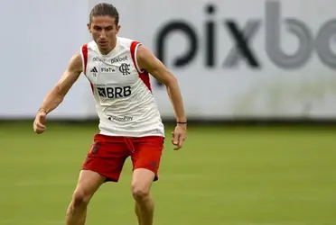 Em um treino do Flamengo, Filipe Luís debochou do Vasco em campo