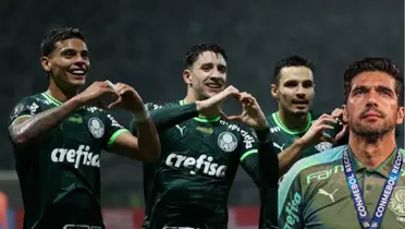 Jogadores do Palmeiras e ABel