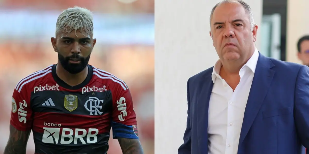 No intervalo da partida entre Flamengo e Fortaleza no último sábado, o atacante Gabigol e o dirigente Marcos Braz discutiram