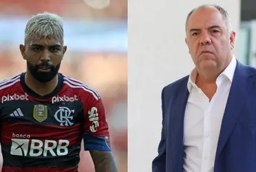 No intervalo da partida entre Flamengo e Fortaleza no último sábado, o atacante Gabigol e o dirigente Marcos Braz discutiram